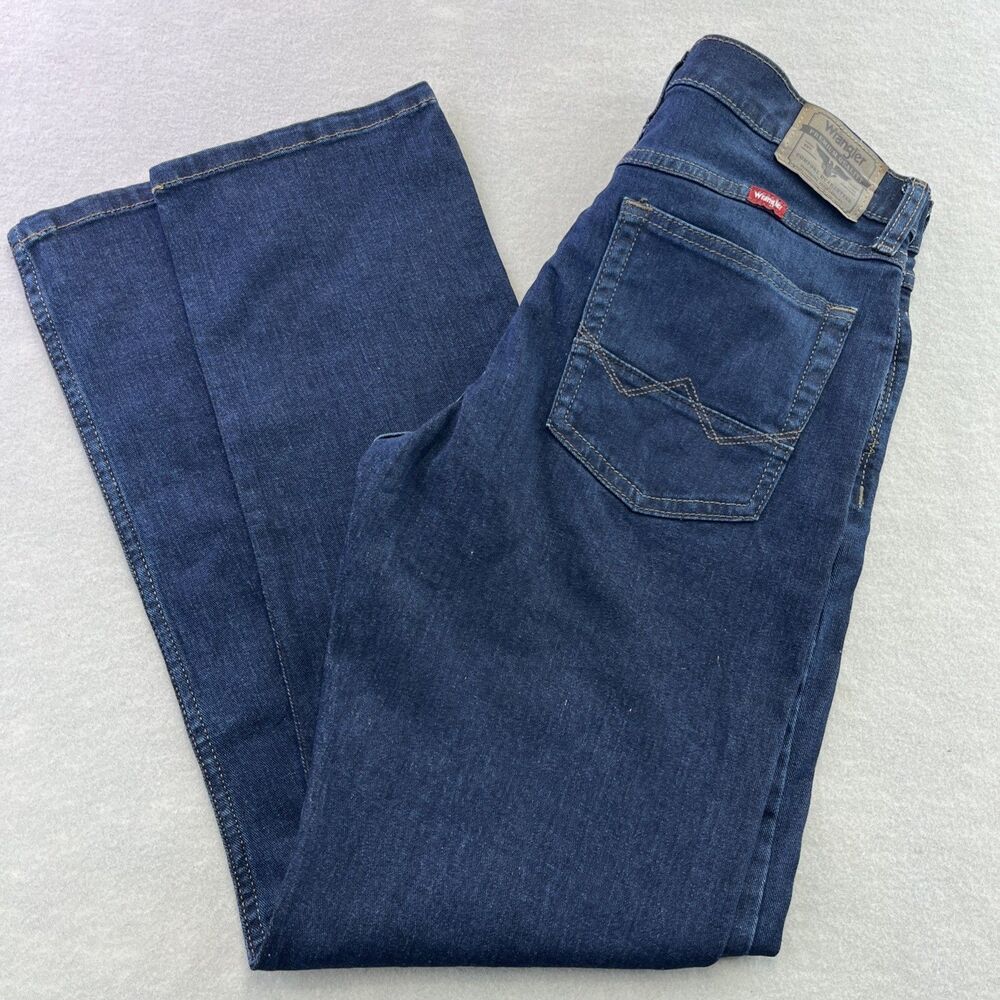 Wrangler Slim Straight Jeans Mens 30x30 Dark Wash Blue 92SSWDB Ranch Rodeo Work